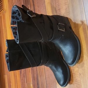 Rocket Dog black moto boots size 7